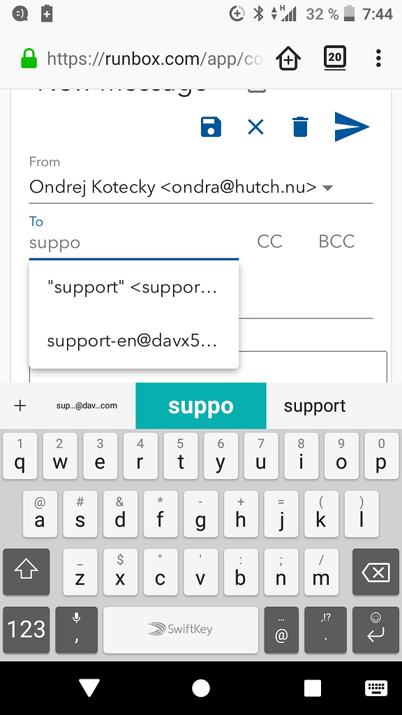 Email Address Selection Too Small On Mobile - Runbox 7 Webmail - Runbox ...